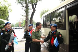 3 sĩ quan Công an Nhân dân đi thực hiện nhiệm vụ gìn giữ hòa bình Liên Hợp Quốc