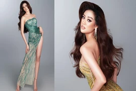 Hoa hậu Khánh Vân nóng bỏng với đầm dạ hội quyến rũ