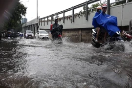 TP.HCM: Mưa trắng trời ngày lễ, một số tuyến đường bị ngập