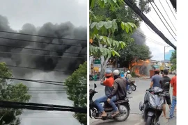 Cháy dữ dội cửa hàng đồ điện gia dụng ở quận Bình Tân