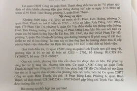Công an Bình Thạnh tìm chủ sở hữu xe gây tai nạn khiến 1 người chết từ năm 2014