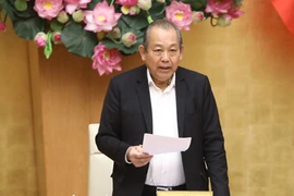 Phó Thủ tướng Trương Hòa Bình chủ trì phiên họp đầu tiên của Tổ công tác rà soát văn bản quy phạm pháp luật, ngày 28-3-2020.