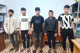 Nhóm đối tượng bị bắt giam vì cướp tài sản và bắt giữ người trái pháp luật. Ảnh: CA.