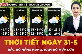 Thời tiết ngày 31-5: Bắc Bộ nắng nóng, Nam Bộ mưa lớn