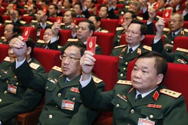 Các đại biểu quân đội tham dự Đại hội XIII của Đảng. Ảnh: TTXVN của Đảng. Ảnh: TTXVN