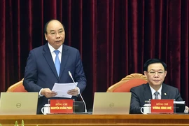 Ủy viên Bộ Chính trị, Thủ tướng Chính phủ Nguyễn Xuân Phúc điều hành phiên khai mạc. Ảnh: TTXVN