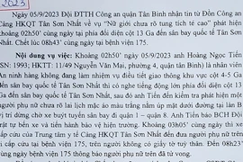 Tìm thân nhân một phụ nữ úp mặt tử vong ở làn xe trong sân bay Tân Sơn Nhất