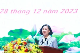 Thường trực Ban Bí thư, Trưởng ban Tổ chức Trung ương Trương Thị Mai phát biểu chỉ đạo tại hội nghị.