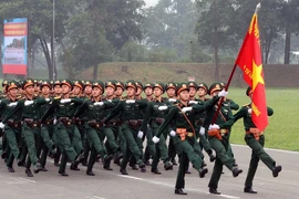 Thượng tướng Nguyễn Tân Cương kiểm tra hợp luyện diễu binh kỷ niệm Chiến thắng Điện Biên Phủ