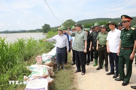 Tổng Bí thư, Chủ tịch nước đi kiểm tra phòng, chống lụt bão tại Tuyên Quang