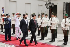 Tổng thống Chile chủ trì lễ đón trọng thể Chủ tịch nước Lương Cường