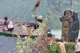 Phát hiện thi thể trong ô tô dưới lòng hồ thủy điện Hòa Bình