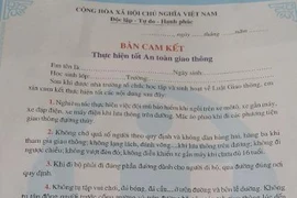Bắt học sinh lớp 1 ký văn bản cam kết giao thông