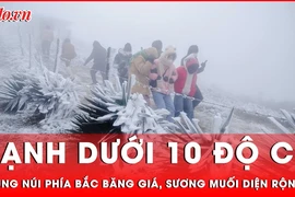 Ảnh hưởng không khí lạnh khiến các tỉnh vùng núi phía Bắc xuất hiện băng giá, sương muối 