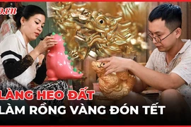 Làng heo đất Lái Thiêu nhộn nhịp làm rồng vàng đón tết Giáp Thìn