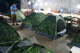 Một DN sản xuất đồ gỗ tại Bình Dương sắp xếp cho toàn bộ công nhân ở tại công ty theo phương án "3 tại chỗ". Ảnh: LÊ ÁNH