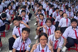 Học sinh Trường THCS Phan Văn Trị trong buổi khai giảng năm học 2024-2025. Ảnh: minh họa