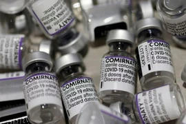 Những lọ vaccine Pfizer/BioNTech rỗng tại một trung tâm tiêm chủng ở Pháp, ngày 23-11.