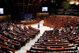 Thủ tướng Ukraine Denys Shmyhal phát biểu trước Hội đồng Nghị viện Ủy hội châu Âu ở Strasbourg, Pháp, vào ngày 14-3.