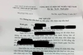 Xin lỗi vì phạt một cá nhân nợ thuế... 990 đồng