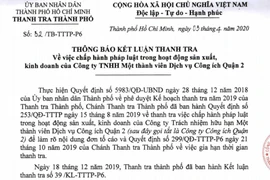 Nhiều sai phạm tại Công ty Dịch vụ công ích quận 2, TP.HCM