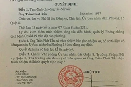 2 chủ tịch phường ở TP.HCM bị tạm đình chỉ, điều chuyển vì lơ là chống dịch