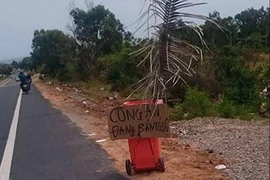 Bảng 'Công an đang bắn tốc độ' là do dân tự dựng
