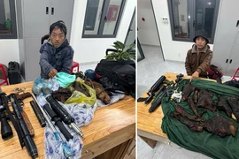 Công an phát hiện 2 thợ săn cùng súng tháo rời và động vật hoang dã