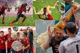 Thua tủi hổ, Bayern Munich vẫn tắm bia mừng vô địch Bundesliga