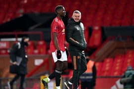 Solskjaer có mối quan hệ rất tốt với Pogba. ẢNH: PA