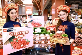 Vải thiều Việt Nam quảng bá tại Thái Lan. Ảnh: T.TÂN