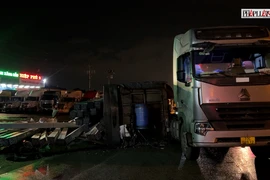 Video: Xe container chở 30 tấn thép lật nhào trên Quốc lộ 1