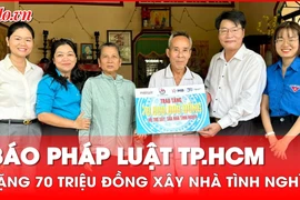Báo Pháp Luật TP.HCM tặng 70 triệu đồng xây nhà tình nghĩa và trao học bổng ở huyện Cần Giờ