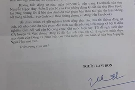 Phó Chủ tịch huyện đề nghị xử lý cán bộ tỉnh đăng facebook