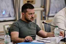 Tổng thống Ukraine - ông Volodymyr Zelensky ở thủ đô Kiev (Ukraine) ngày 8-9. Ảnh: REUTERS