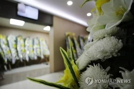 Nhà tang lễ tiễn đưa nạn nhân thiệt mạng sau thảm kịch giẫm đạp Halloween ở thủ đô Seoul (Hàn Quốc) ngày 30-10. Ảnh: YONHAP