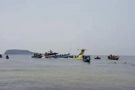 Máy bay chở khách của hãng hàng không Precision Air rơi xuống hồ Victoria ở thành phố Bukoba, phía tây Tanzania ngày 6-11. Ảnh: AP