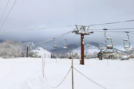Khu nghỉ dưỡng Tsugaike Mountain ở làng Otari, tỉnh Nagano (Nhật) ngày 30-1 sau trận tuyết lở. Ảnh: KYODO