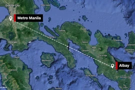 Đường bay dự kiến của máy bay Cessna 340 mất tích ở Philippines ngày 18-2. Ảnh: CNN