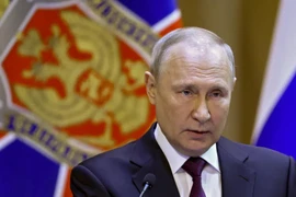 Tổng thống Nga Vladimir Putin phát biểu trong cuộc họp của Cơ quan An ninh Liên bang Nga (FSB) tại thủ đô Moscow ngày 28-2. Ảnh: SPUTNIK