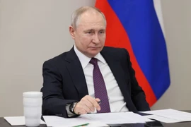 Tổng thống Nga Vladimir Putin chủ trì một cuộc họp tại nước Cộng hòa Buryatia (thuộc) Nga ngày 14-3. Ảnh: SPUTNIK