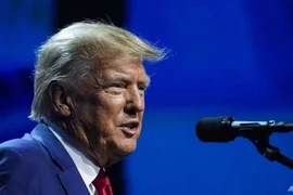Cựu Tổng thống Mỹ Donald Trump phát biểu tại một hội nghị ở TP Indianapolis (bang Indiana, Mỹ) ngày 14-3. Ảnh: AP