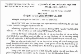 Giám đốc Sở GD&ĐT Tiền Giang chỉ đạo thu hồi thư ngỏ vận động kinh phí kỳ thi tốt nghiệp THPT