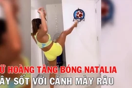 Nữ hoàng tâng bóng Natalia Guitler gây sốt với cánh mày râu