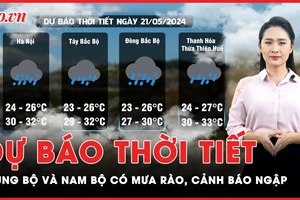 Dự báo thời tiết 21-5: Trung Bộ và Nam Bộ có mưa rào và giông rải rác, cảnh báo có ngập úng
