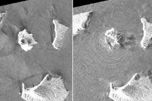 Ảnh chụp vệ tinh cho thấy đảo Indonesia trước và sau sóng thần