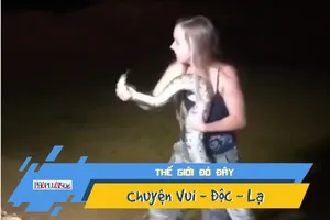 Video: 'Hotgirl' tay không bắt trăn khủng