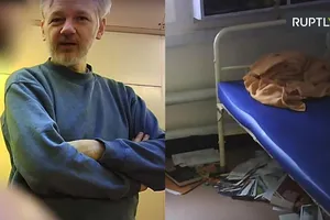 Lộ video ông chủ Wikileaks trong nhà tù Belmarsh