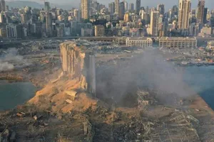 Một phần thủ đô Beirut tan hoang sau vụ nổ. Ảnh: REUTERS/USD TODAY