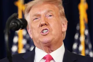 Ông Trump nói về đại dịch COVID-19 tại một cuộc họp báo ở bang New Jersey, Mỹ. Ảnh: REUTERS/CNBC